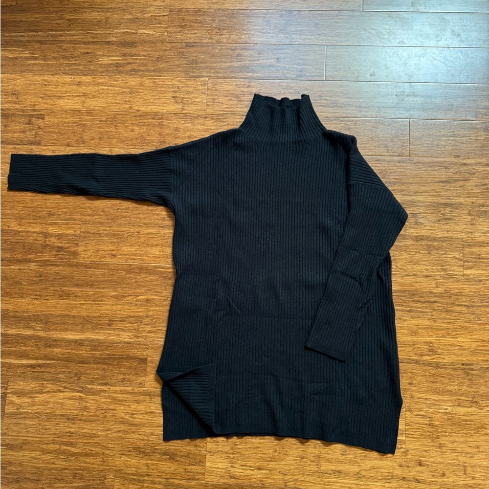 Eileen Fisher Wool Tunic Mock Neck Sweater
